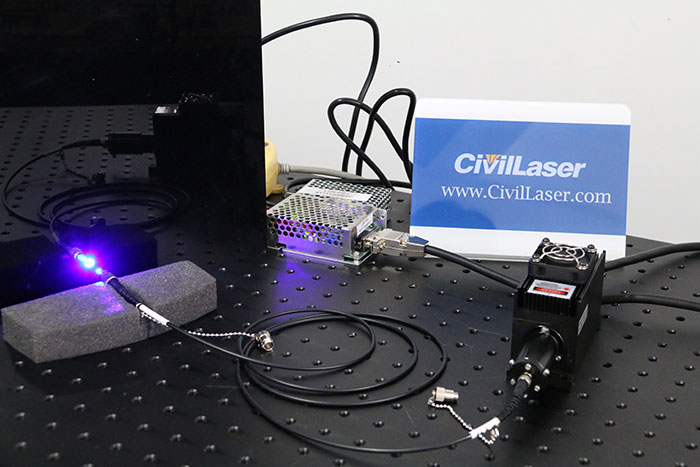 465nm 2500mW Fiber Coupled Laser System CW TTL Analog together